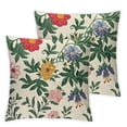 thumbnail image 1 of BANET Set of 2 Embroidered Decorative Throw Pillow Covers Square Pillowcases Cushion for Bedroom Sofa Decor (Flower-C) 22x22in, 1 of 7
