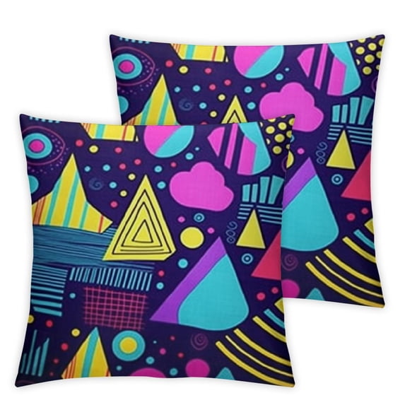 BANET Set of 2 Pillow Covers, Covers for Kids , Cushion Covers Triangle Geometric Decor Cushion Cases 24x24in