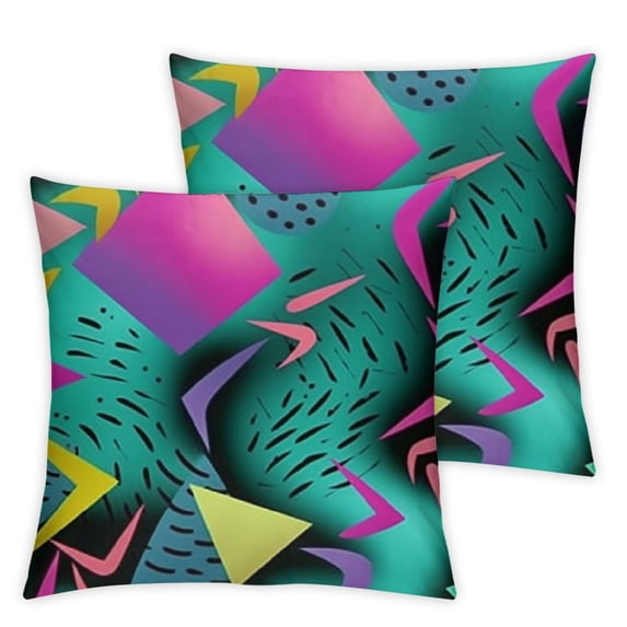 BANET Set of 2 Pillow Covers,Retro Memphis al Throw Pillow Covers for Kids Child, Old ed Cushion Covers Bedroom Decor 12x12in