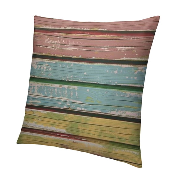 BANET Short Plush Pillow Case Double Sided Print , Stripes Super Soft Square Throw Pillowslip Couch Sofa Covers for Bed Room, Teal Green 20x20in