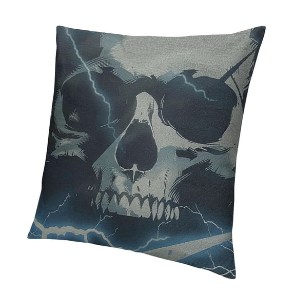 BANET Skull Throw Pillow Cushion Cover, with Music Graphic Art, Decorative Square Accent Pillow Case 20x20in