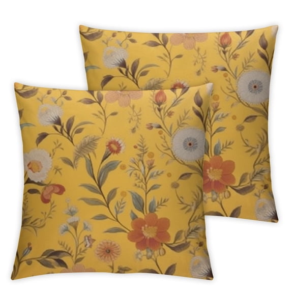 BANET Small Floral On Earthy Background Satin Pillowcase, Luxury Pillow Cases for Hair and Skin, Wrinkle&amp;Fade Resistant Satin Pillow Cover with Envelope Closure Pillow Cases Set of 2 22x22in