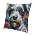 thumbnail image 1 of BANET   Soft Cushion Covers Short Plush Throw Pillow Covers  Set Colorful Running White Schnauzer Cushion Case for Sofa Bedroom Car Pillows Cover Decorative 18x18in, 1 of 5
