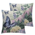 thumbnail image 1 of BANET Spring Floral Leaf Watercolor Pillow Covers  Purple Pink Flowers Eucalyptus Leaves Decorative Pillow Cases Sage Green Plant Cushion Covers Farmhouse Home Decor For Couch Outdoor Set of 2 24x24in, 1 of 7