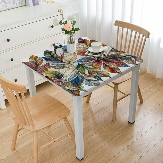 BANET Spring Multicolor Eggs Table Square for Kitchen Dining Blue Red Double Sided Table Cloth Dresser Scarf for Wedding Dinners Party Office Banquet Home Decorat White