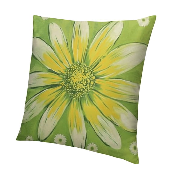 BANET Spring Pillow Cover Watercolor Daisy Decorations Seasonal Farmhouse Summer Pillow Case Decor for Sofa Couch White