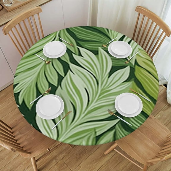 BANET Spring Retro Round Tablecloth Washable Polyester ,Vintage Flowers Kitchen Circle Table Cloth Cover for Party Dinning Tabletop Wedding Home Decor 46"-50