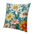 thumbnail image 1 of BANET Spring Summer Daisy Flower Decorative Throw Pillow Covers , Sunshine Floral Check Stripes Cushion Case Decor, Farmhouse Decoration for Sofa Couch White, 1 of 5