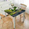 thumbnail image 1 of BANET  Spring Tablecloth, Path in Forest by The Lake Sunlight Reflecting on Fresh Leaves Tranquil Image, Dining Room Kitchen Rectangular Table Cover White, 1 of 7