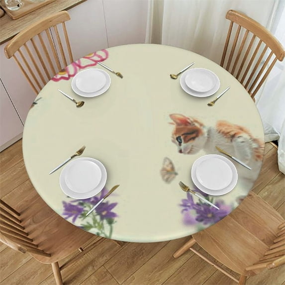 BANET Spring Tablecloth Round Spring Summer Floral Tablecloth Round ...