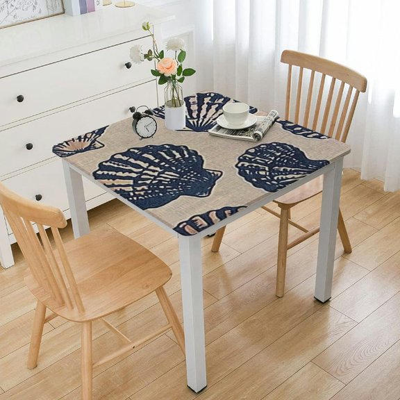 BANET Square Cotton Linen Print Tablecloth Dinner Picnic Table Cloth Cover for Home Decoration white