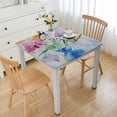 thumbnail image 1 of BANET  Square Fabric Tablecloth, Spring Blooming Petals, Easy Care and Stain Resistant Bordered Table Cloth, Pastel Floral Blooms white, 1 of 7