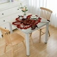 thumbnail image 1 of BANET Square Flower Embroidered Table Cloth for Home Decor Dining Table Cover Rufous white, 1 of 8