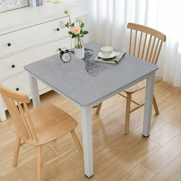 BANET Square Overlays Wedding Table Decoration Sparkly Table Cover Table Linen for Holiday Supplies (Silver) white