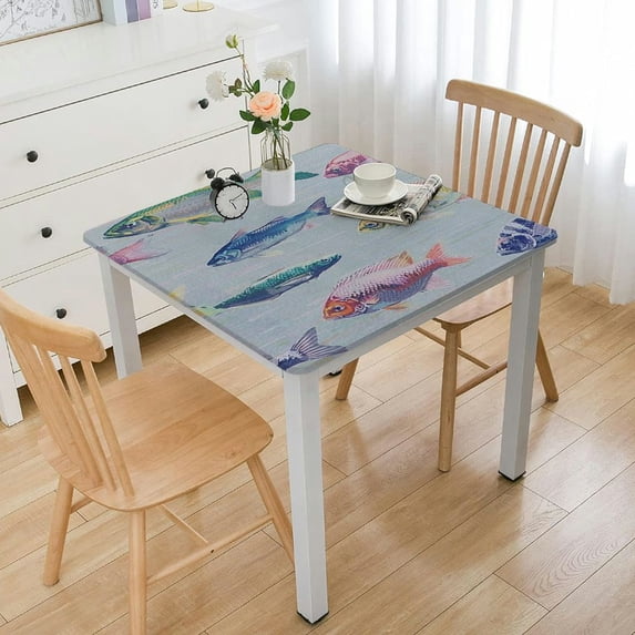 BANET Square Table Cloth Decorative Tablecover Washable Square Tablecloths, Dining, Buffet Parties & Wedding Use, - Spring/Summer white