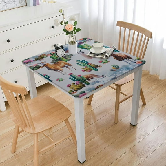 BANET Square Table Cloth Stain Resistant Soft Spillproof Decorative Table Cover for Dining Camping Patio white