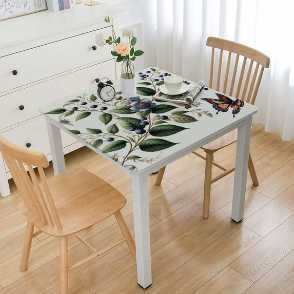 BANET Square Tablecloth Garden Plants with Table Cloth Polyester Rectangular Table Cover for Dining Room Kitchen Picnic Indoor Outdoor White