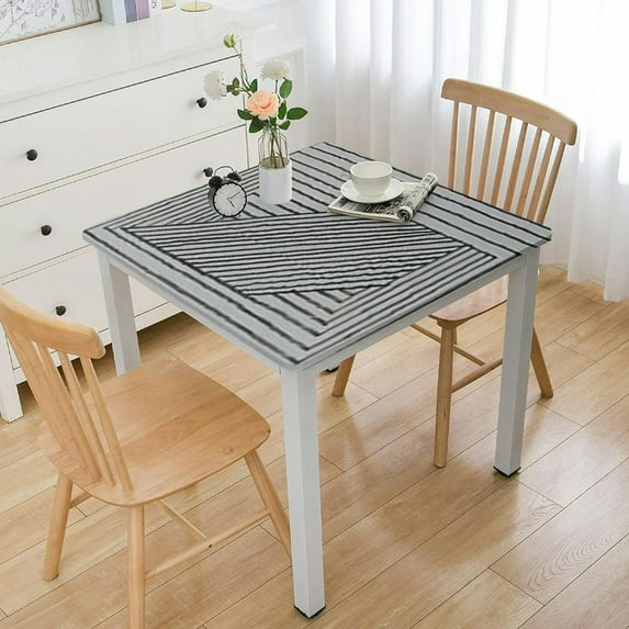 BANET Square Tablecloth Geometric Style Cotton Linen Table Cloth Dust-Proof Table Cover for Kitchen Dinning Tabletop Decoration Square white
