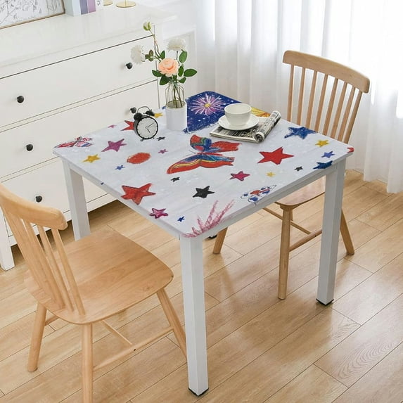 BANET Square Tablecloth Water Resistant Table Cover Tablecloth white