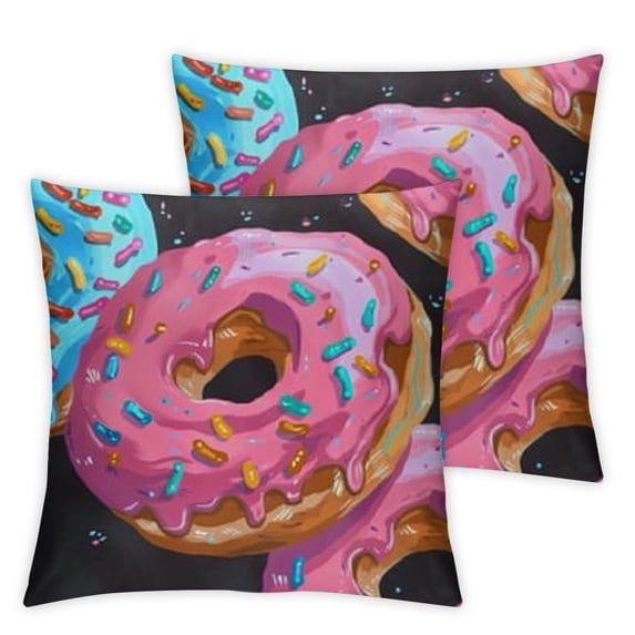 BANET Square Throw Pillow Cover Pack of 2, Chocolate Blue Splashes of Colored Sprinkles Throw Pillow Covers Various Print Fashion Patterns for Couch/Bed/Sofa, Black 22x22in