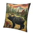thumbnail image 1 of BANET   Square  Throw Pillow Covers for Women/Men, Short Plush Pillow Cases Cushion Covers for Home Sofa Couch Living Room Car Decor - Rustic Lodge Bear Moose Deer 22x22in, 1 of 5