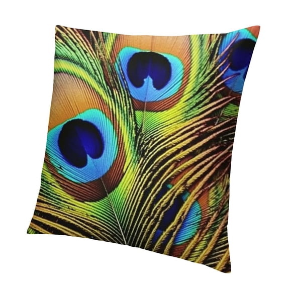 BANET Square Velvet Fabric Throw Pillow Cushion Cover Pattern Feathers Double Sides Various 12x12in