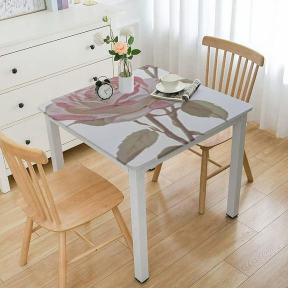 BANET Square Vinyl Tablecloth with Flannel Backing Oil-Proof PVC Table Cloth Stain-Resistant Wipeable Table Cover for Square Table 40*40