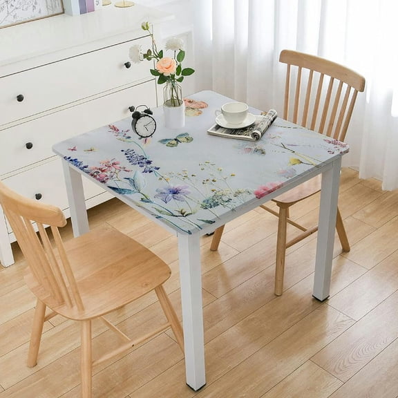 BANET  Square table cloth Decorative Washable Table Cloth Napkin, Kitchen, Party, Wedding, Restaurant &amp; Camping, Botanical Fresh - Spring/Summer  white