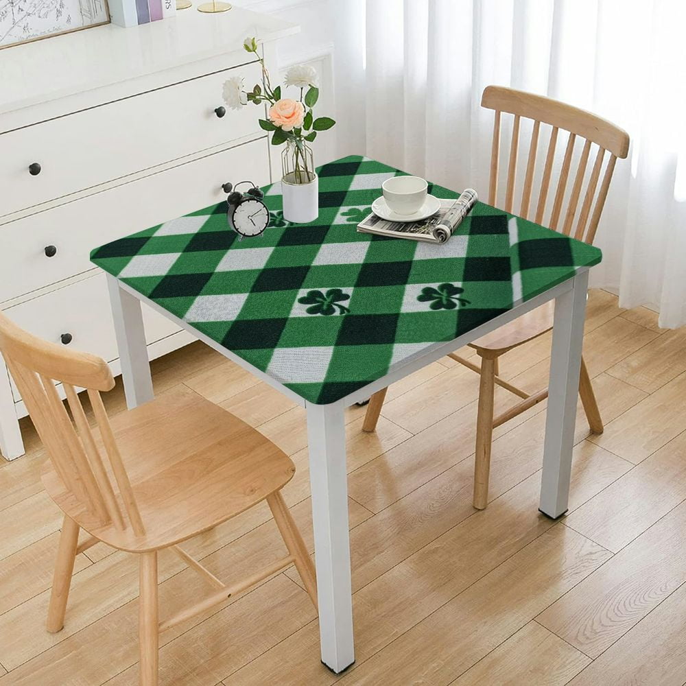 BANET St Patrick&amp;#39;s Day Checkered Fabric Square Table Cloth-Polyester ...