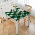 thumbnail image 1 of BANET St Patrick's Day Checkered Fabric Square Table Cloth-Polyester , Table Cover Protector for Party, , Dinner Decoration Use, Green &amp; White 46*46, 1 of 8