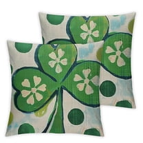 BANET St Patricks Day Set of 2 Decorative Outdoor Throw Pillows Cushion Covers Rustic Decor for Sofa Bed 12x12in