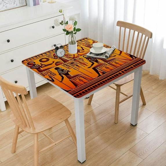 BANET Style Tablecloths Ancient ian Table Clothes for Kids Child Teens,Exotic Table Cover Ethnic Table Accessories Creative Dining Room Decor Square White