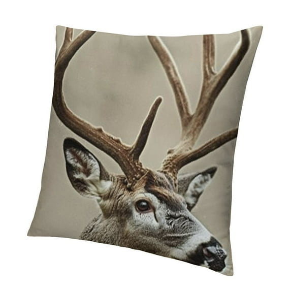 BANET Subently Pillowcase White Tailed Deer Ten Point Buck Portrait a Dark Natural White Tail White Tail Household Easy to Clean and Durable Soft Decorative Polyester Pillowcase Square Sofa 22x22in