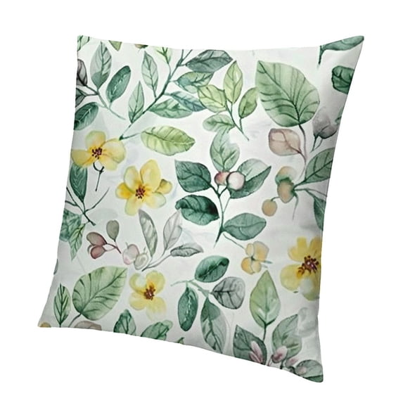 BANET Succulent Plants Throw - Plam Leaf Tropical Floral Pillowcase Summer Sage Green Plants for Bedroom Sofa Office 12x12in