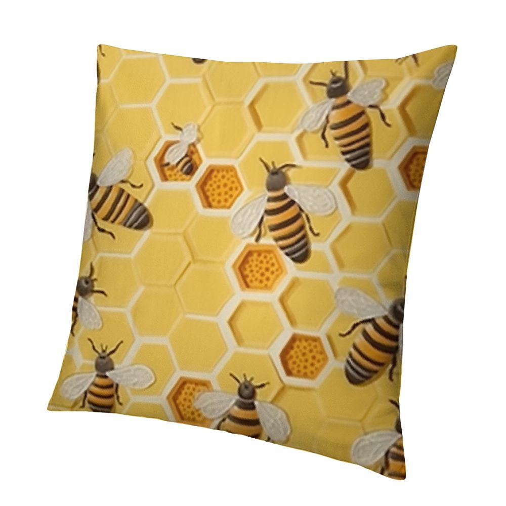 BANET Summer Bee Pillow Covers, Bee Kind Decorative Square Pillowcases ...