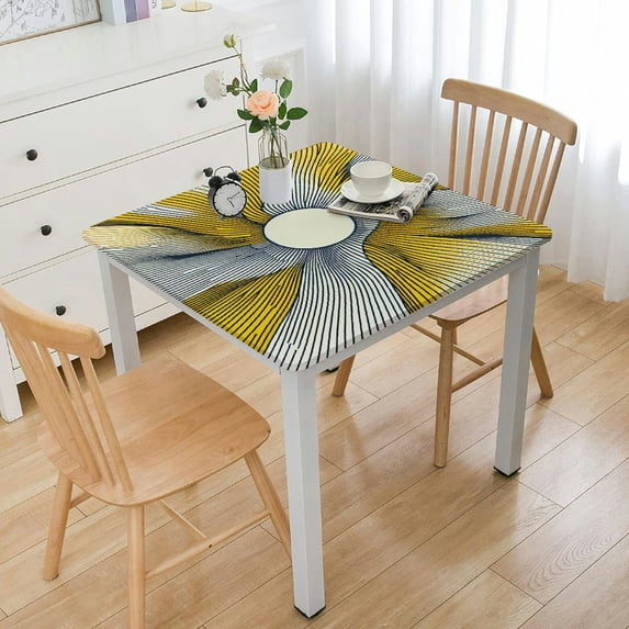 BANET Sun Tablecloth, Print Table Cloth Cover for Home Kitchen Dining Party Patio Indoor Outdoor White