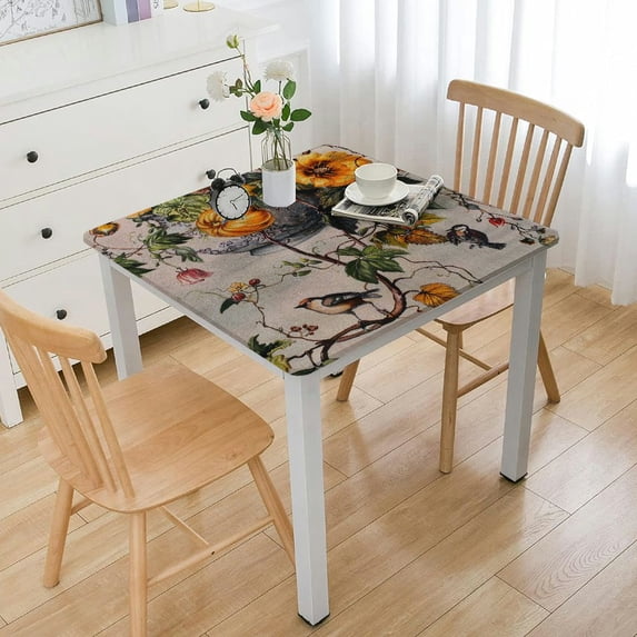 BANET Table Cloth Decorative Tablecover Washable Rectangle Tablecloths, Dining, Buffet Parties & Wedding Use, Potiron - Thanksgiving/Christmas white