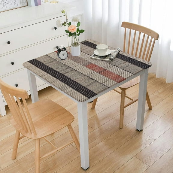 BANET Table Cloth Rectangle Table, Heavy Duty Linen Look Waterproof Tablecloths Tablecloth, Wrinkle Free Table Cover with Coffee Lines for Kitchen Dining, Party white