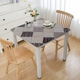 thumbnail image 1 of BANET Table Cloth Rectangle Table, Heavy Duty Linen Look Waterproof s Farmhouse , Wrinkle Free Table Cover with Black Plaid for Kitchen Dining, Party white, 1 of 8