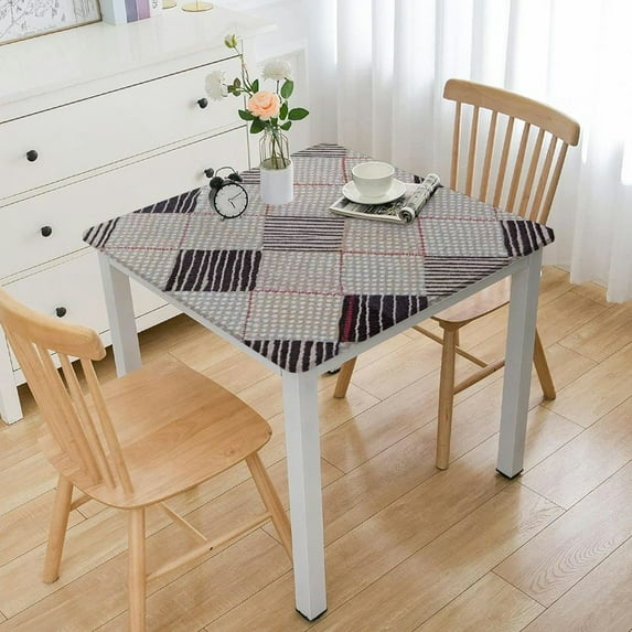 BANET Table Cloth Rectangle Table, Heavy Duty Linen Look Waterproof s Farmhouse , Wrinkle Free Table Cover with Black Plaid for Kitchen Dining, Party white