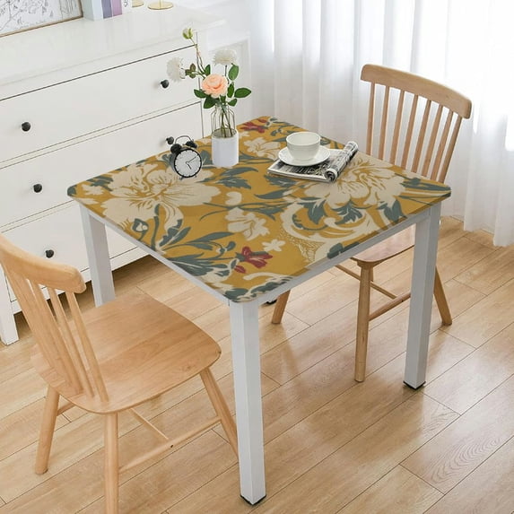 BANET  Table Cloth Rectangle Table, Spring Tablecloth Rectangular Waterproof, Washable Floral Tablecloth Heavy Duty for Indoor and Outdoor Table Decor, Yellow white