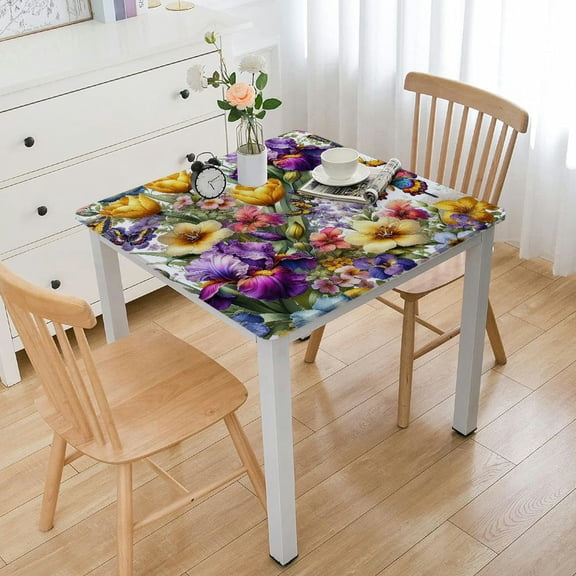 BANET Table Cloth Square Square Tablecloth Decor Washable Stain and Wrinkle Resistant Square Table Cover for Kitchen Dining Party Picnic White
