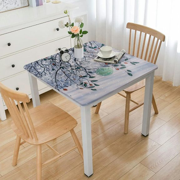 BANET  Table Cloths Decorative Washable Rectangle Tablecloth, Dining, Kitchen, Fairy Christmas - Thanksgiving/Christmas white