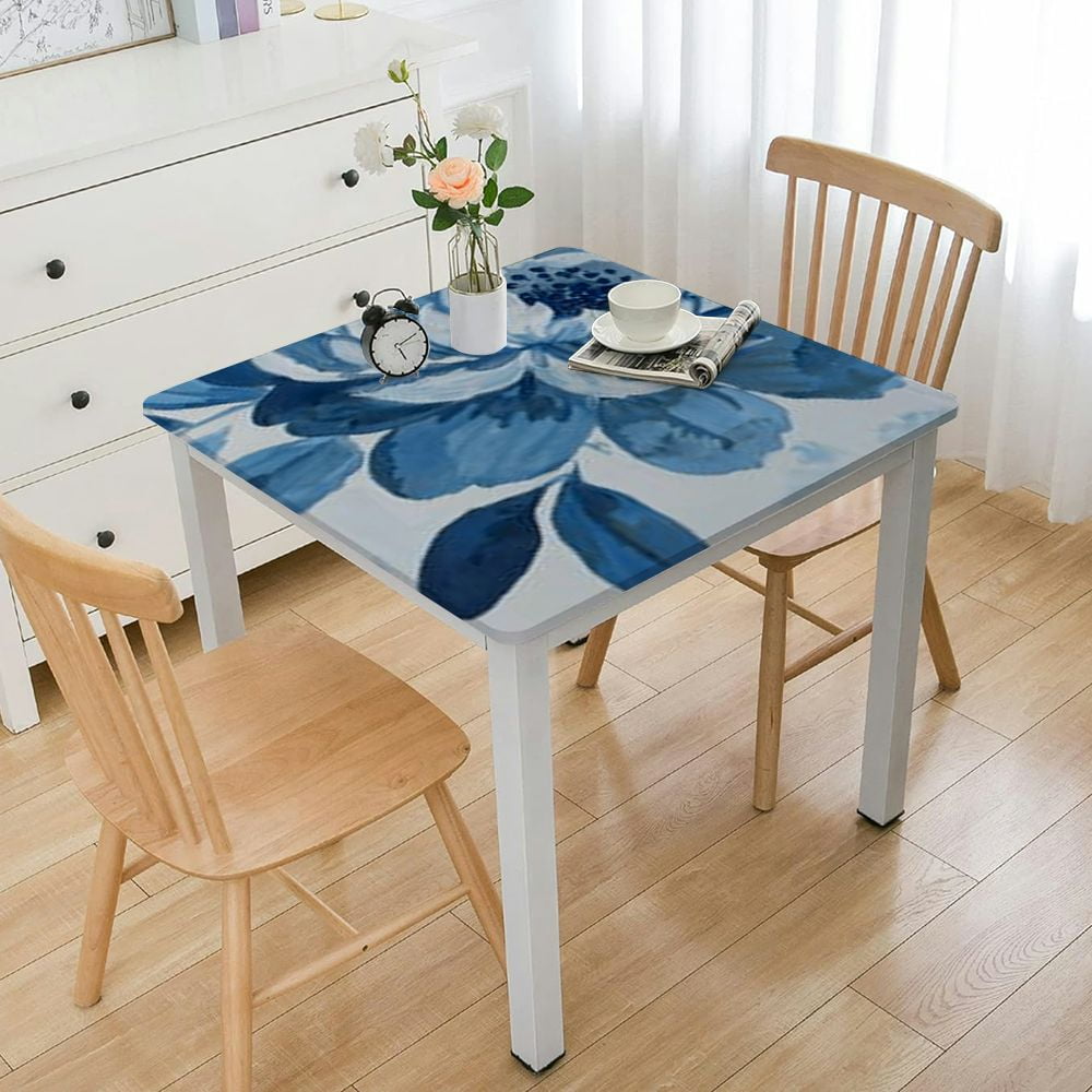 Table Cloths for Square Tables,Blue Rose Watercolor,Parties Table