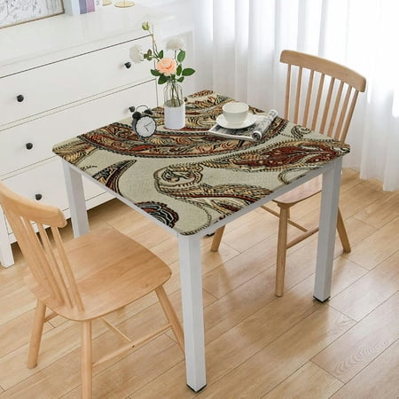 BANET Table Cover Decorative Tablecloth Washable Rectangle Tablecloths, Wedding, Banque, Kashmir Paisley - Thanksgiving/Christmas white