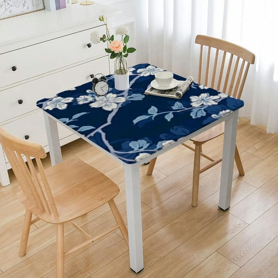 BANET Table Covers Branch White Flower Cherry Wipeable Tablecloth Kitchen Dinning Tabletop Decoration, Table Cloth for and Use white