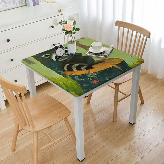 BANET  Table Covers - Rectangular Square Tablecloth Forest Animals Friends Theme Party Supplies Kids Birthday or Baby Shower Party Decorations White