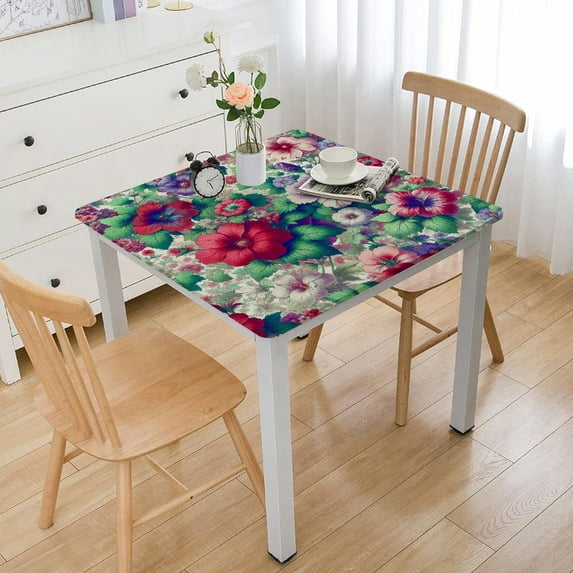 BANET Table Decoration for Party Red and Gold Flowers Cloth Polyester Tablecloth for Dinner Table Decor