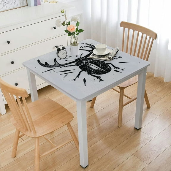 BANET Table, , Fabric Square Table for Party Kitchen Dining White