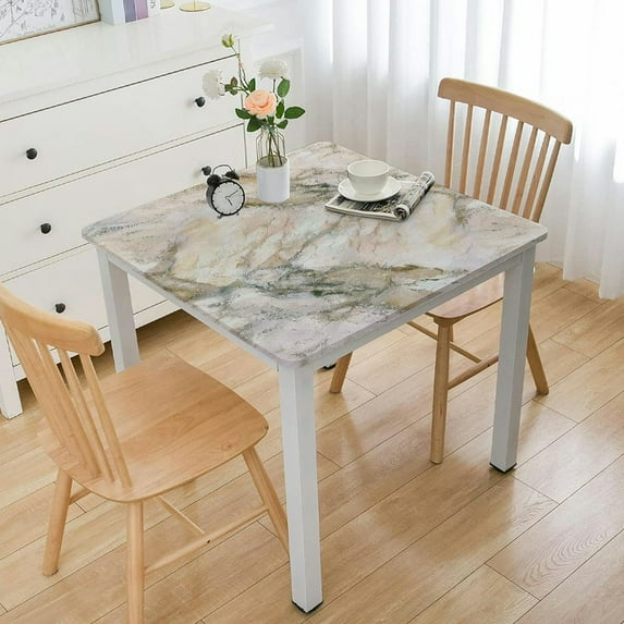 BANET Table cover, Pink and Background with Crack Patterns Architecture and Building Material, Suitable for table decoration, buffet and camping, Fit for square table White